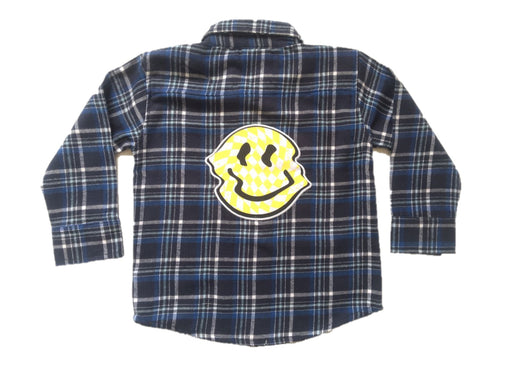Kids Long Sleeve Flannel Shirt - Smile (8207593832732)