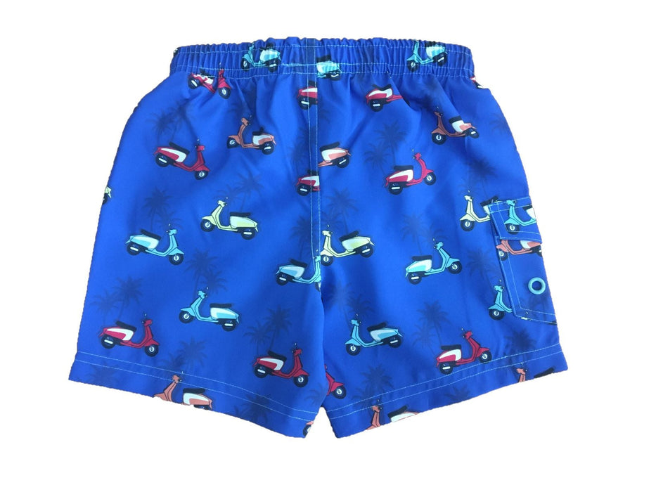 Kids Board Shorts - Scooters on Royal Blue (8010182066460) (8294774669596)