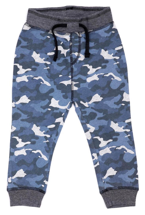 Kids French Terry Jogger Pants - Navy Camo Distressed (8194697953564)
