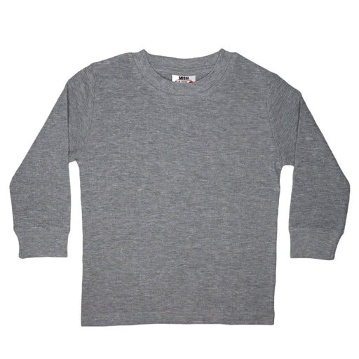 Kids Long Sleeve Solid Thermal Shirt - Heather Grey (8339546505)