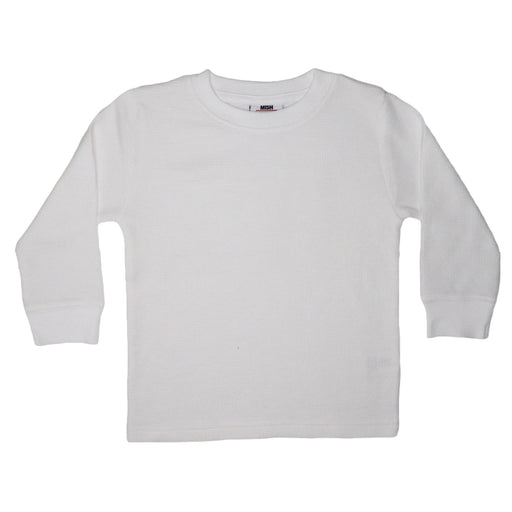Kids Long Sleeve Solid Thermal Shirt - White (19320143890)