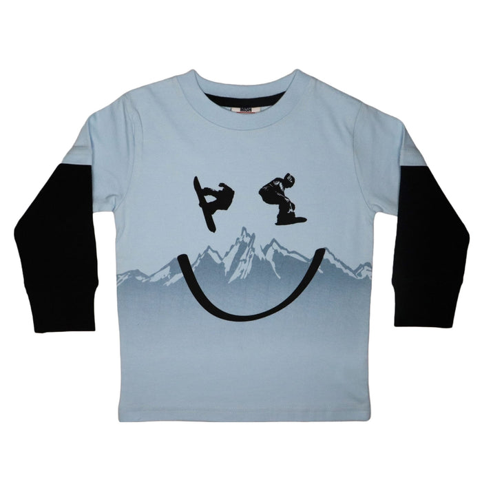 Kids Long Sleeve Shirt - Smile Snow 2fer (8103141769500)