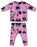 Kids Printed Thermal Pajamas - Pink Tie Dye (8466719441180)