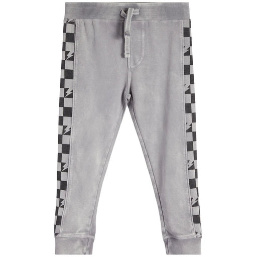 🎃Kids Enzyme Jogger Pants - Checkered Bolts - Coal (8942267400476)