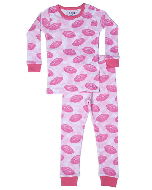 Kids Pajamas - Football on Pink (10043243626780) (10616049271068)