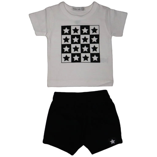Baby Tee and Shorts Set - Checker Star (8375406493980)
