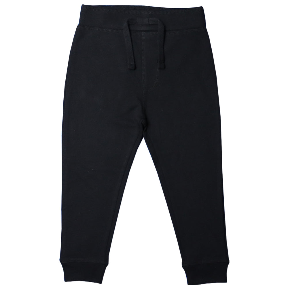 Buy Black Solid Track Pants for Kids With Logo
