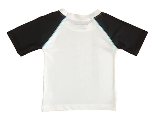 Kids Short Sleeve Rashguard - Contrast Sleeve with Turquoise Trim (8016327934236)
