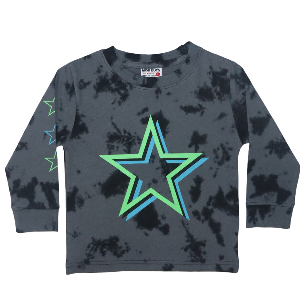 Kids Long Sleeve Shirt - Neon Star (8186366656796)
