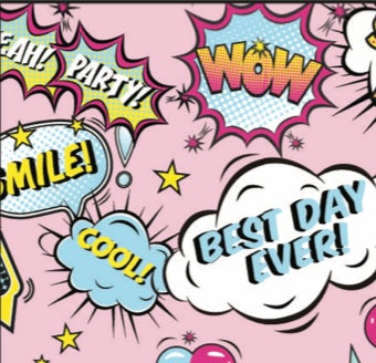 NEW! Kids Pajamas - Comic Party Pink (6764388122699)