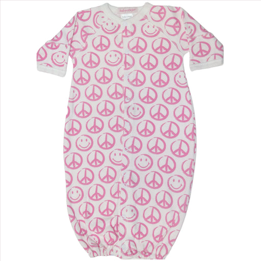 Baby Converter Gown - Pink Peace Sign (8092003303708)
