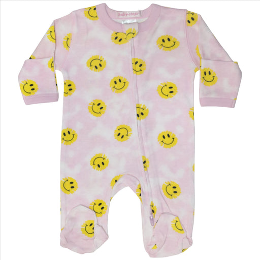 Baby Zipper Footie - Happy Scribble Pink (8092002353436)