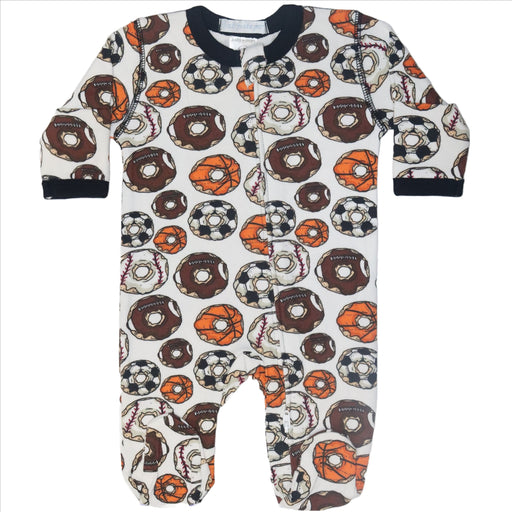 Baby Zipper Footie- Sport Donut Orange (8091990524188)